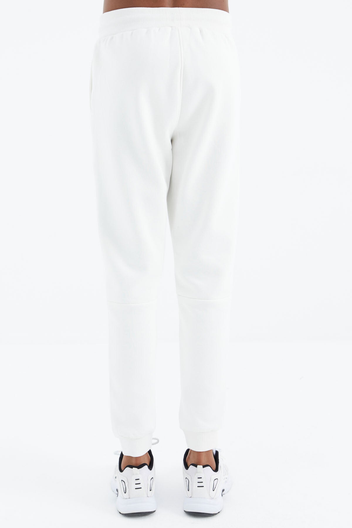 Ecru Laced Striped Detailed Relax Fit Men's Tracksuit Bottom - 82106