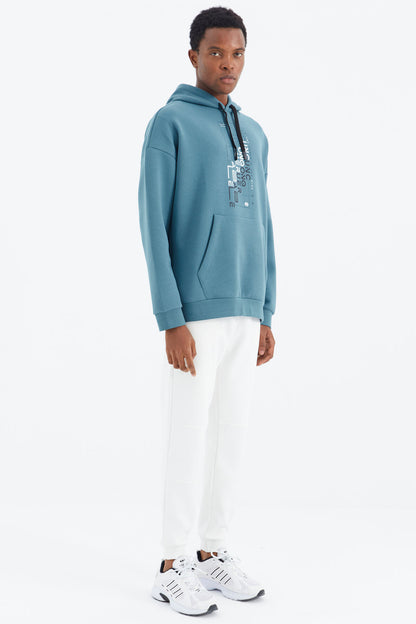 Ecru Laced Striped Detailed Relax Fit Men's Tracksuit Bottom - 82106