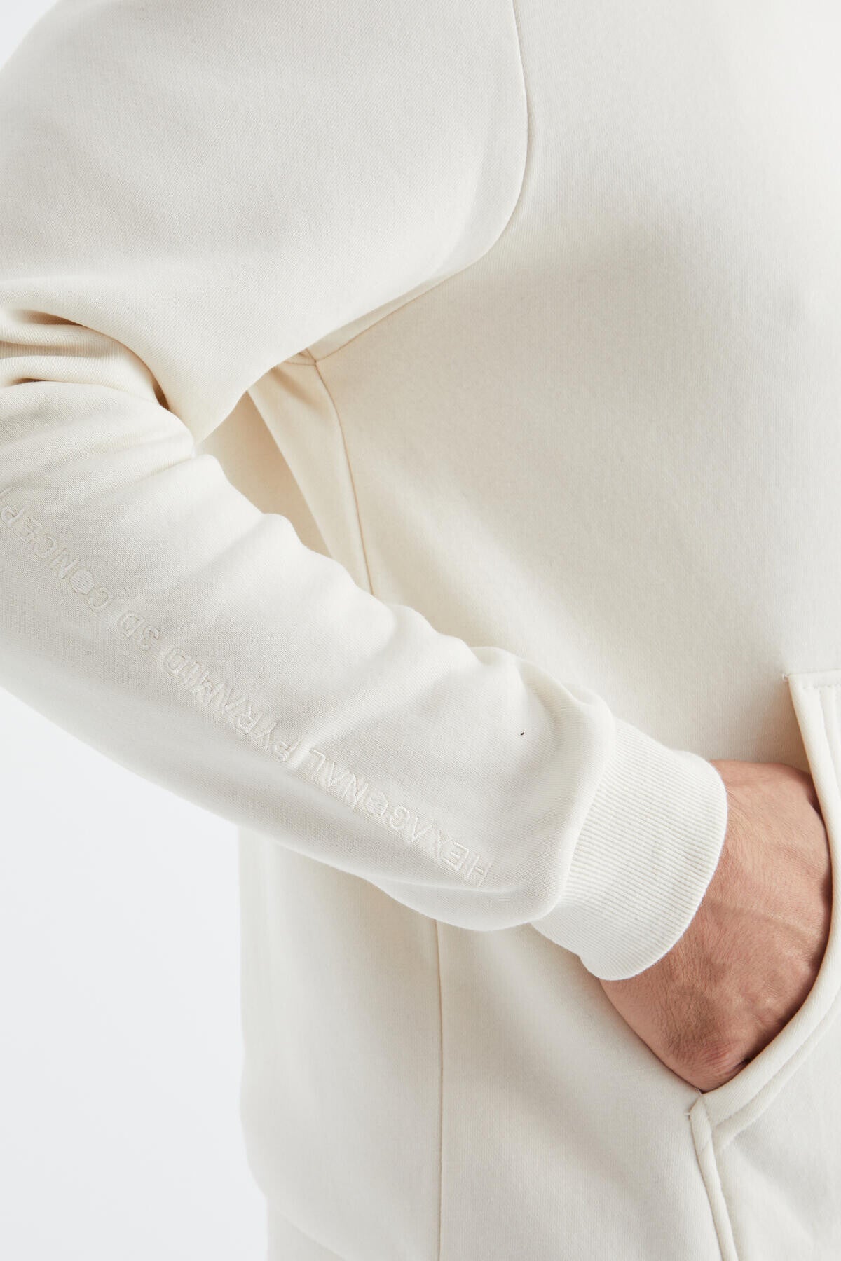 Basic Hooded Comfortable Fit Embroidered Detailed Zippered Men's Sweatshirt - 88035