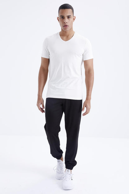 Short Sleeve Standard Fit V-Neck Men's T-Shirt - 87912