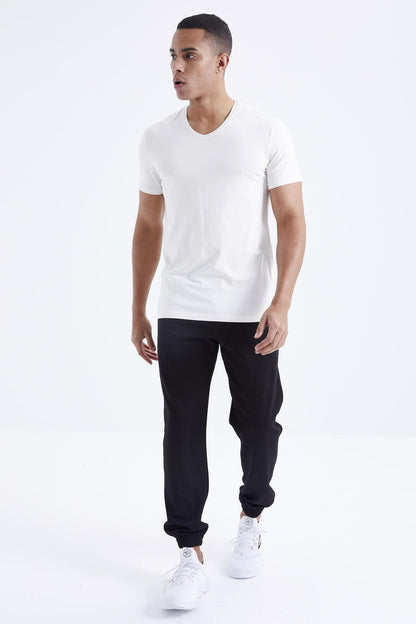 Short Sleeve Standard Fit V-Neck Men's T-Shirt - 87912