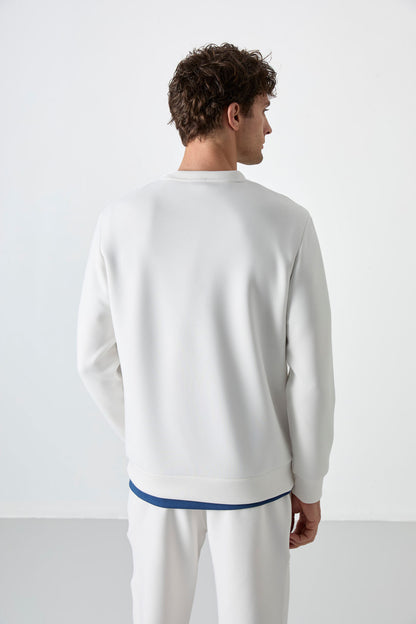 Ekru Basic O Collar Comfort Fit Men's Sweatshirt - 88053