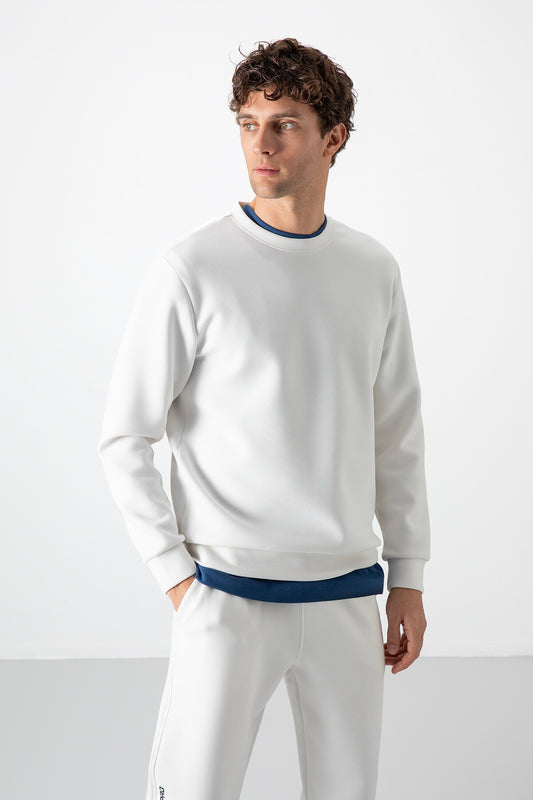 Ekru Basic O Collar Comfort Fit Men's Sweatshirt - 88053