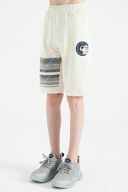 Print Detailed Laced Standard Fit Boys Shorts - 11125