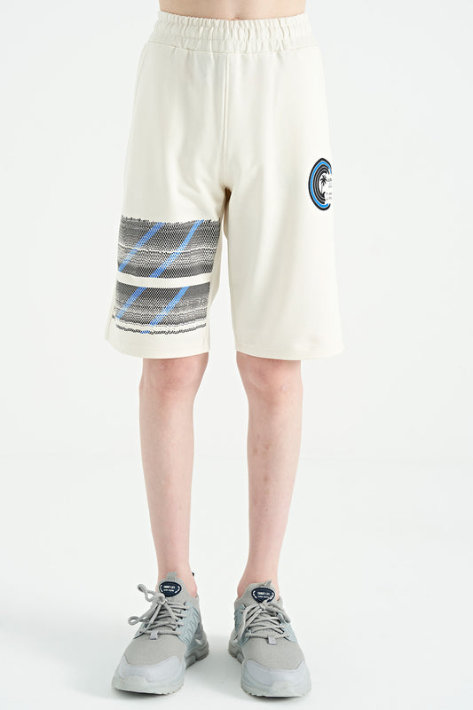 Print Detailed Laced Standard Fit Boys Shorts - 11125