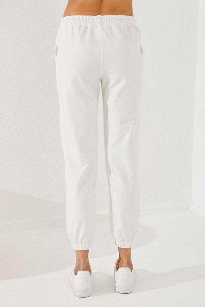 Pocketed Comfort Fit Elastic Cuff Women's Tracksuit Bottom - 94580
