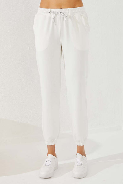 Pocketed Comfort Fit Elastic Cuff Women's Tracksuit Bottom - 94580