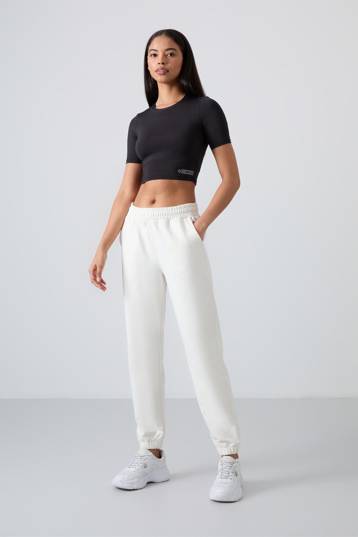 High Waist Comfortable Form Elastic Cuff Women's Tracksuit Bottom - 94583