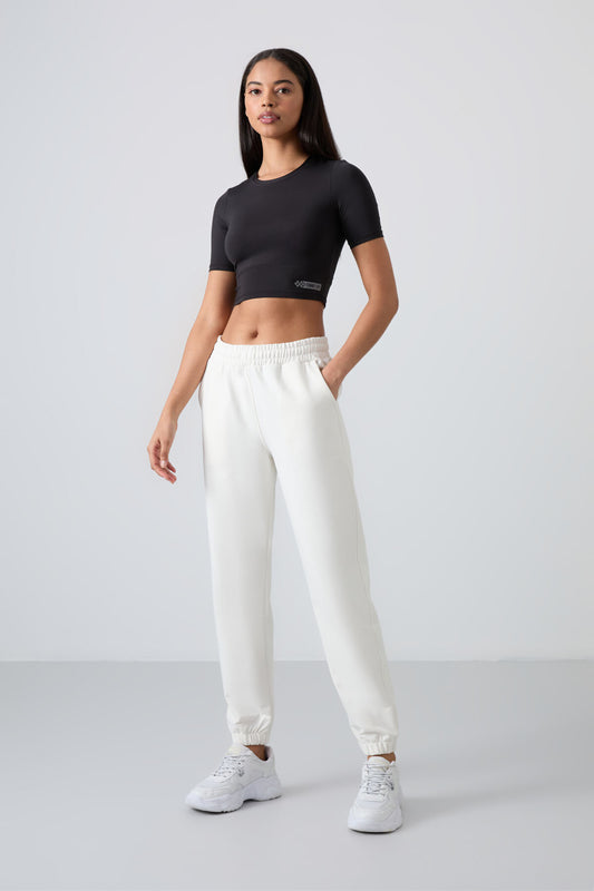 High Waist Comfortable Form Elastic Cuff Women's Tracksuit Bottom - 94583