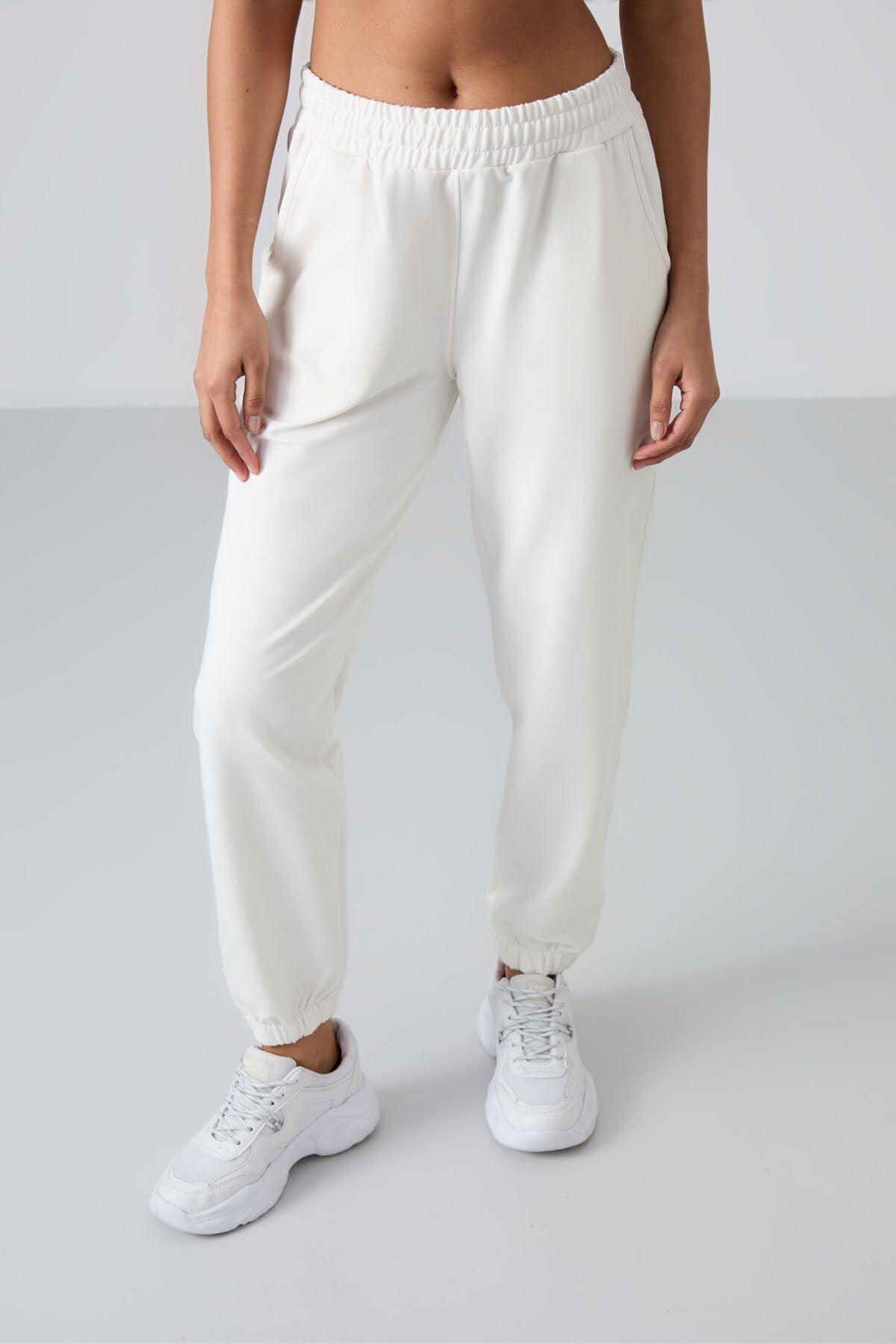 High Waist Comfortable Form Elastic Cuff Women's Tracksuit Bottom - 94583