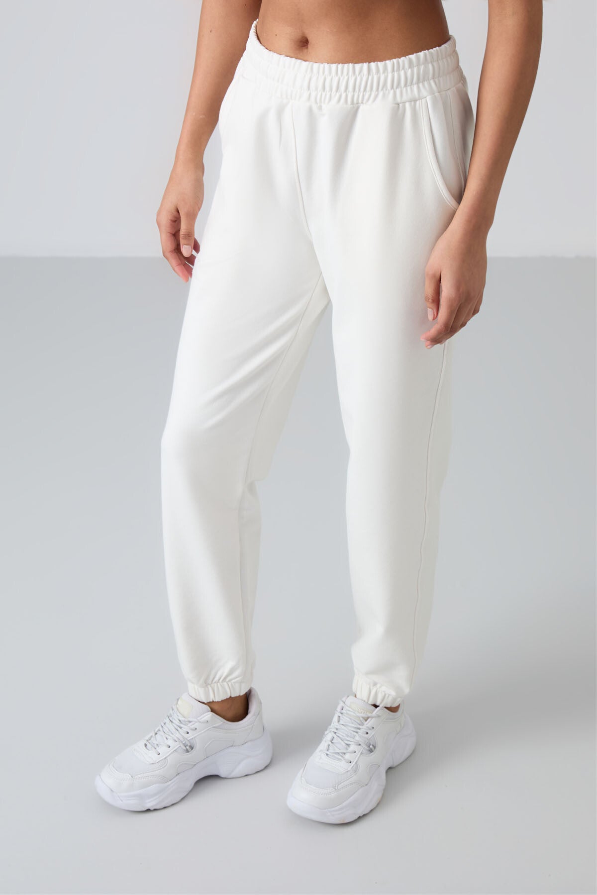 High Waist Comfortable Form Elastic Cuff Women's Tracksuit Bottom - 94583