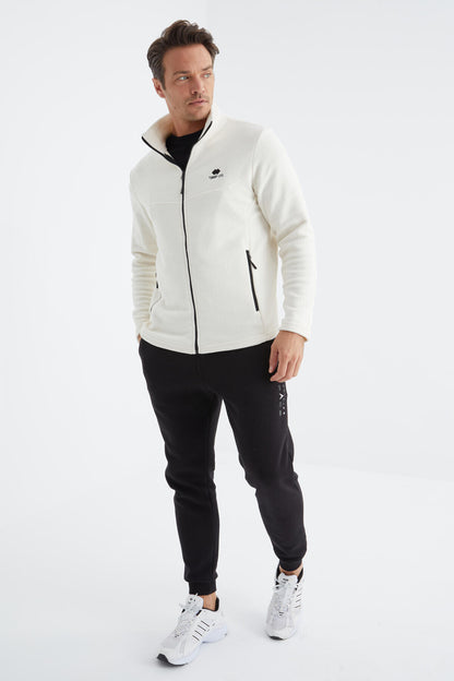 Zippered High Collar Standard Fit Men's Fleece Sweatshirt - 88134