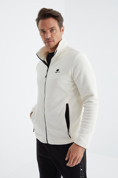 Zippered High Collar Standard Fit Men's Fleece Sweatshirt - 88134