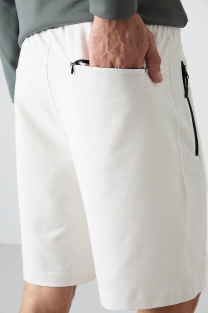 Hidden Zipper Back Pocket Laced Standard Fit Men's Shorts - 81136
