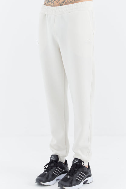 Beige Hooded Half-Zip Pocket Detailed Men's Tracksuit Set - 85222