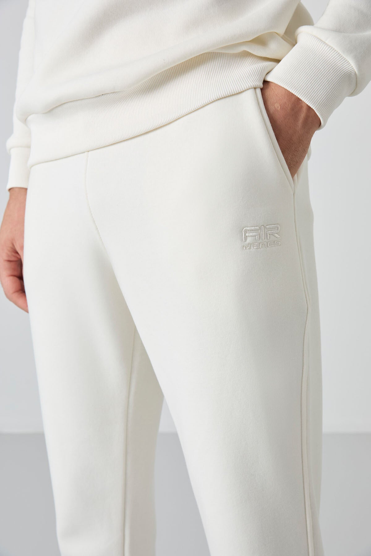 Andy Ecru Beige Men's Tracksuit Set - 85190