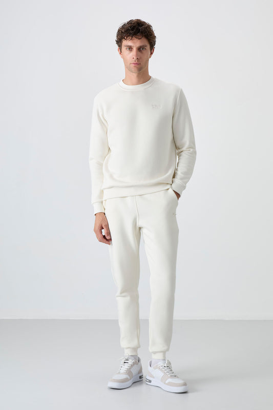 Andy Ecru Beige Men's Tracksuit Set - 85190