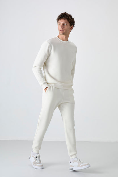Andy Ecru Beige Men's Tracksuit Set - 85190