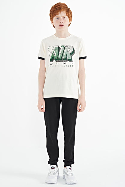 Ecru Print Standard Fit O Collar Boys T-Shirt - 11098