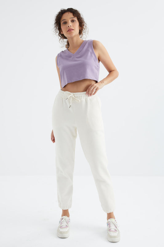 High Waist Basic Laced Jogger Polar Women's Tracksuit Bottom - 94622