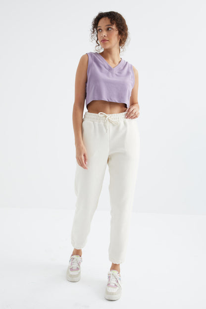 High Waist Basic Laced Jogger Polar Women's Tracksuit Bottom - 94622