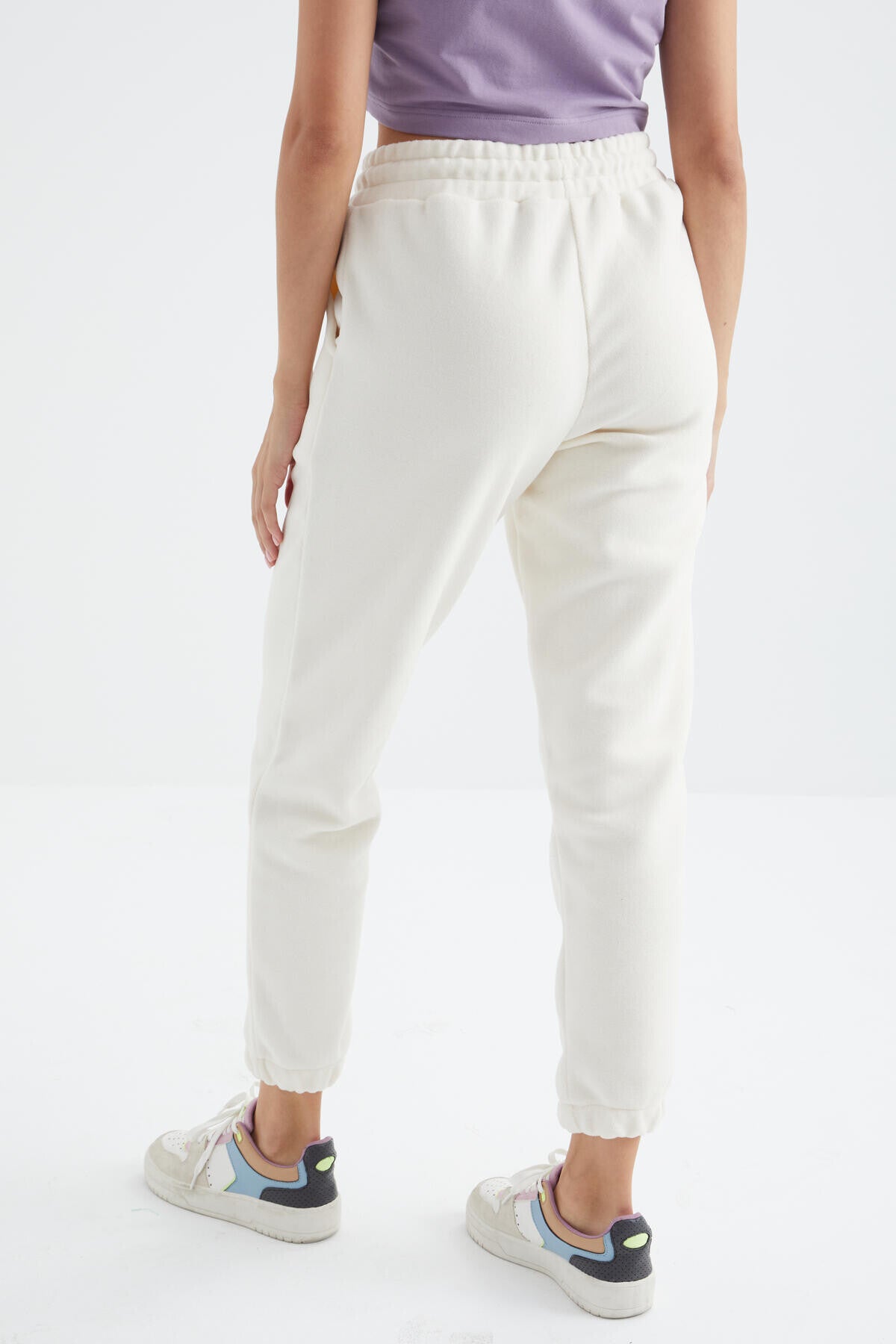 High Waist Basic Laced Jogger Polar Women's Tracksuit Bottom - 94622