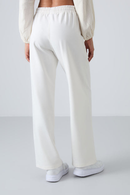 High Waist Comfort Fit Wide Leg Women's Tracksuit Bottom - 94567