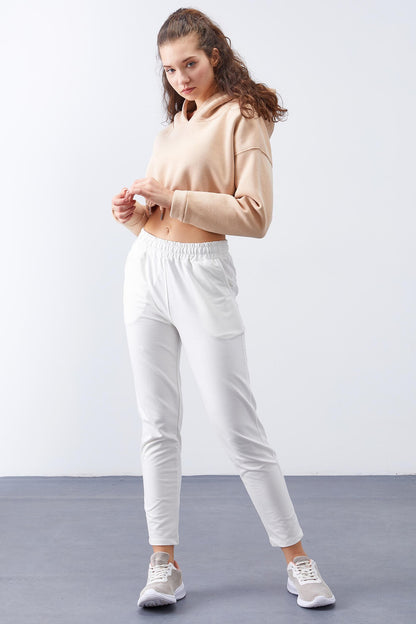 High Waist Jogger Comfort Fit Tapered Leg Women's Tracksuit Bottom - 94566