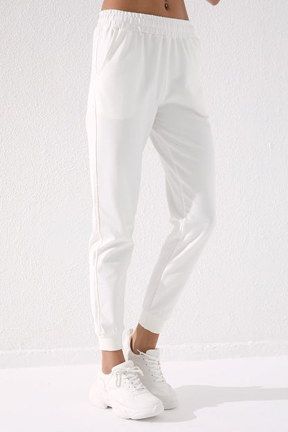 High Waist Jogger Comfort Fit Cuffed Women's Tracksuit Bottom - 94561