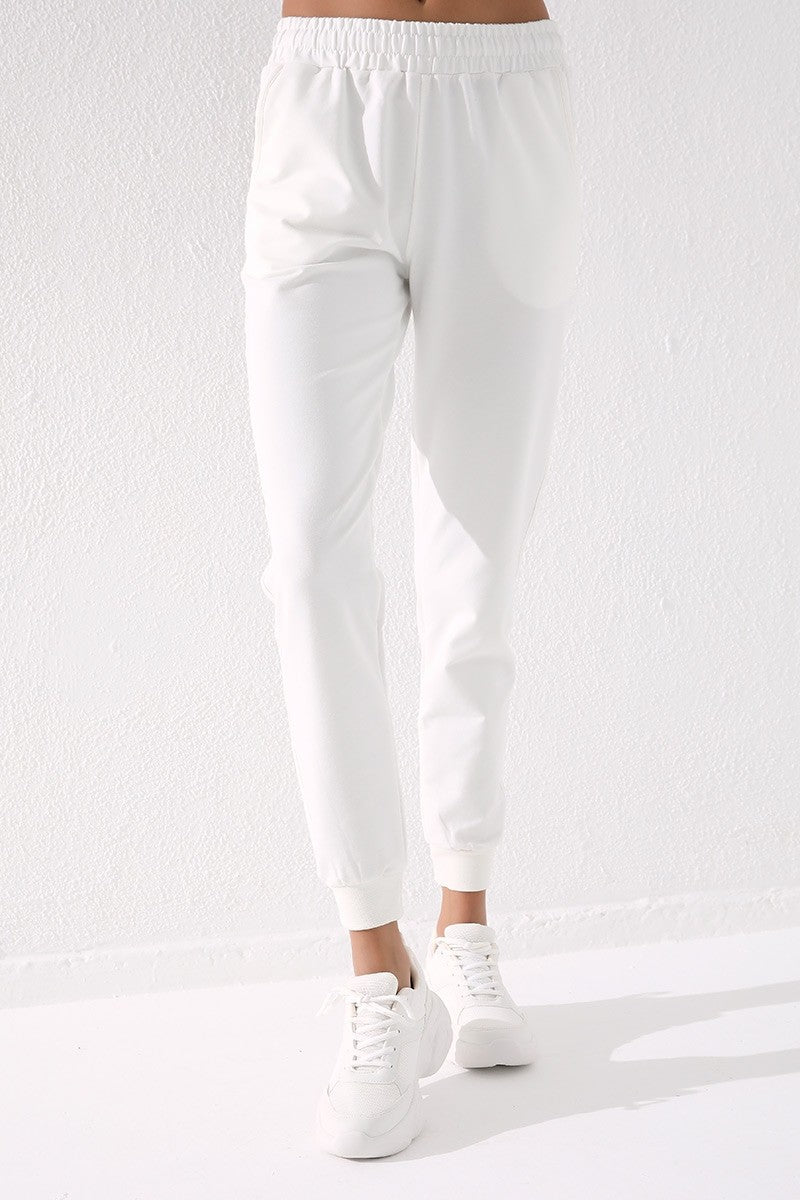 High Waist Jogger Comfort Fit Cuffed Women's Tracksuit Bottom - 94561
