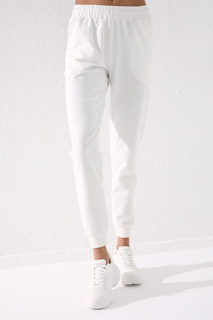 High Waist Jogger Comfort Fit Cuffed Women's Tracksuit Bottom - 94561