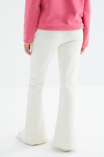 High Waist Front Slit Detailed Side Pocket Comfortable Fit Women's Tracksuit Bottom - 94625