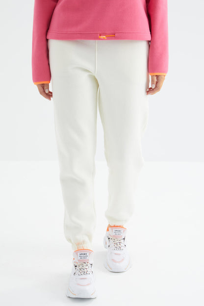 High Waist Brushed 3-Thread Cotton Basic Women's Tracksuit Bottom - 94624