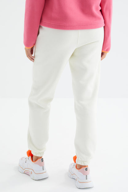 High Waist Brushed 3-Thread Cotton Basic Women's Tracksuit Bottom - 94624