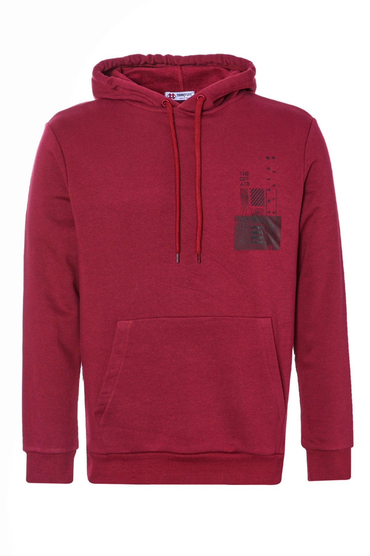 Purple Front and Back Print Comfort Fit Men's Hooded Sweatshirt - 88017