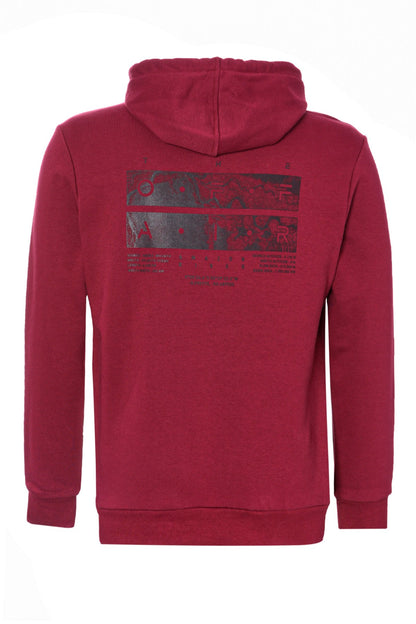 Purple Front and Back Print Comfort Fit Men's Hooded Sweatshirt - 88017
