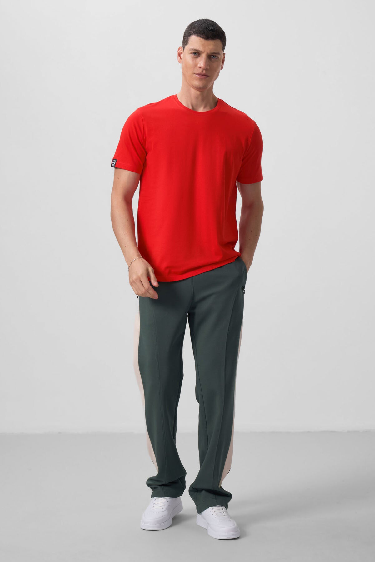Men's Basic Short Sleeve Standard Fit O Neck T-shirt - 87911