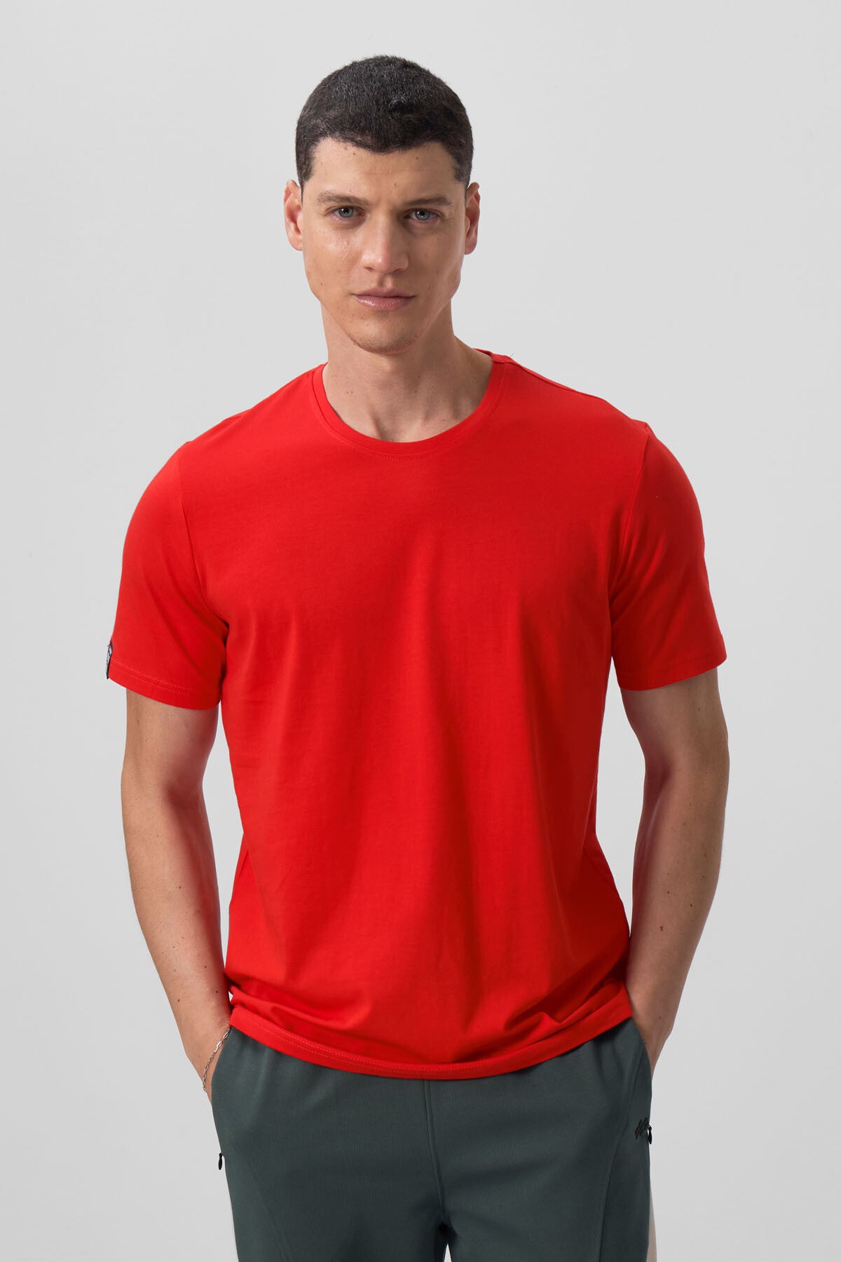 Men's Basic Short Sleeve Standard Fit O Neck T-shirt - 87911