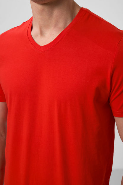 Fiesta Basic Short Sleeve Standard Fit V Neck Men's T-Shirt - 87912