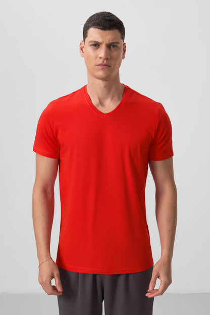 Fiesta Basic Short Sleeve Standard Fit V Neck Men's T-Shirt - 87912