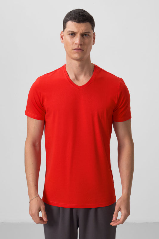 Fiesta Basic Short Sleeve Standard Fit V Neck Men's T-Shirt - 87912