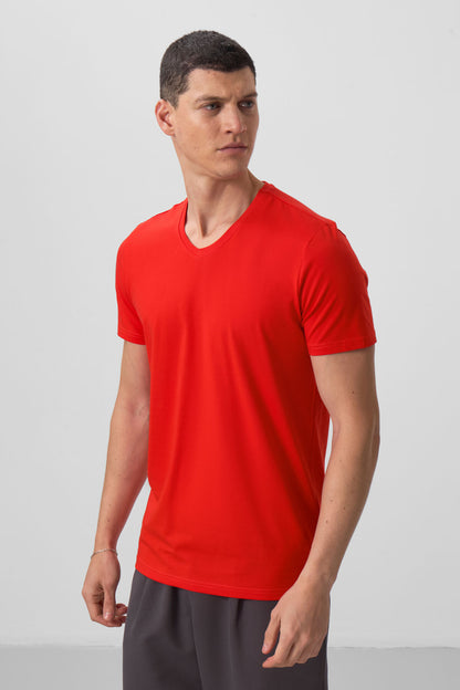 Fiesta Basic Short Sleeve Standard Fit V Neck Men's T-Shirt - 87912