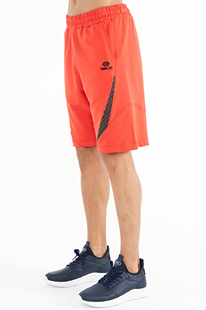 Fiesta Print Detail Logo Embroidered Standard Fit Men's Shorts - 81252