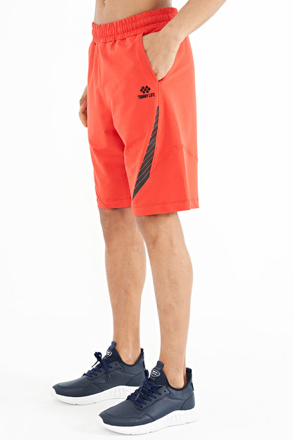 Fiesta Print Detail Logo Embroidered Standard Fit Men's Shorts - 81252