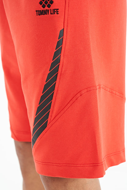 Fiesta Print Detail Logo Embroidered Standard Fit Men's Shorts - 81252