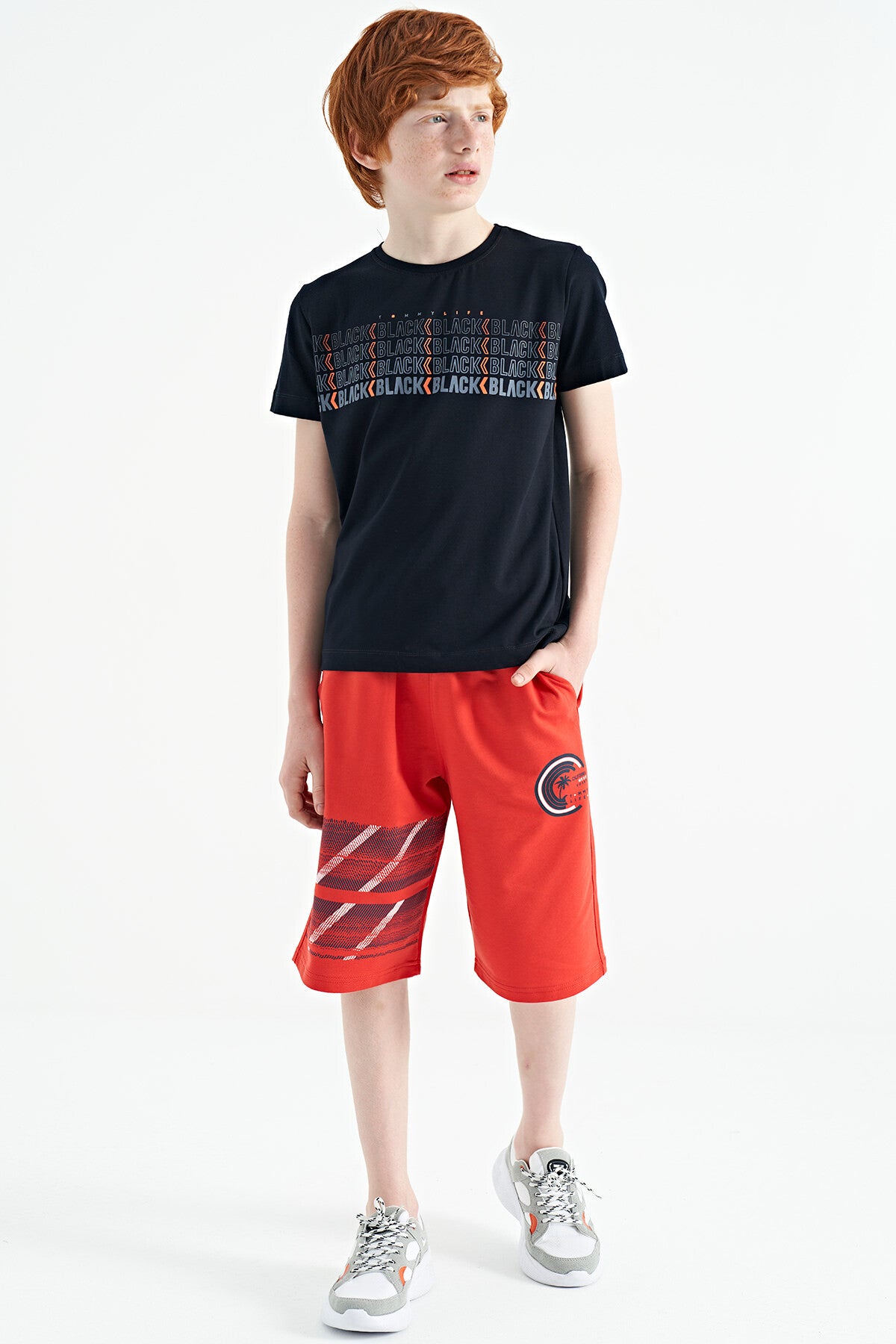 Fiesta Print Detailed Laced Standard Fit Boys Shorts - 11125