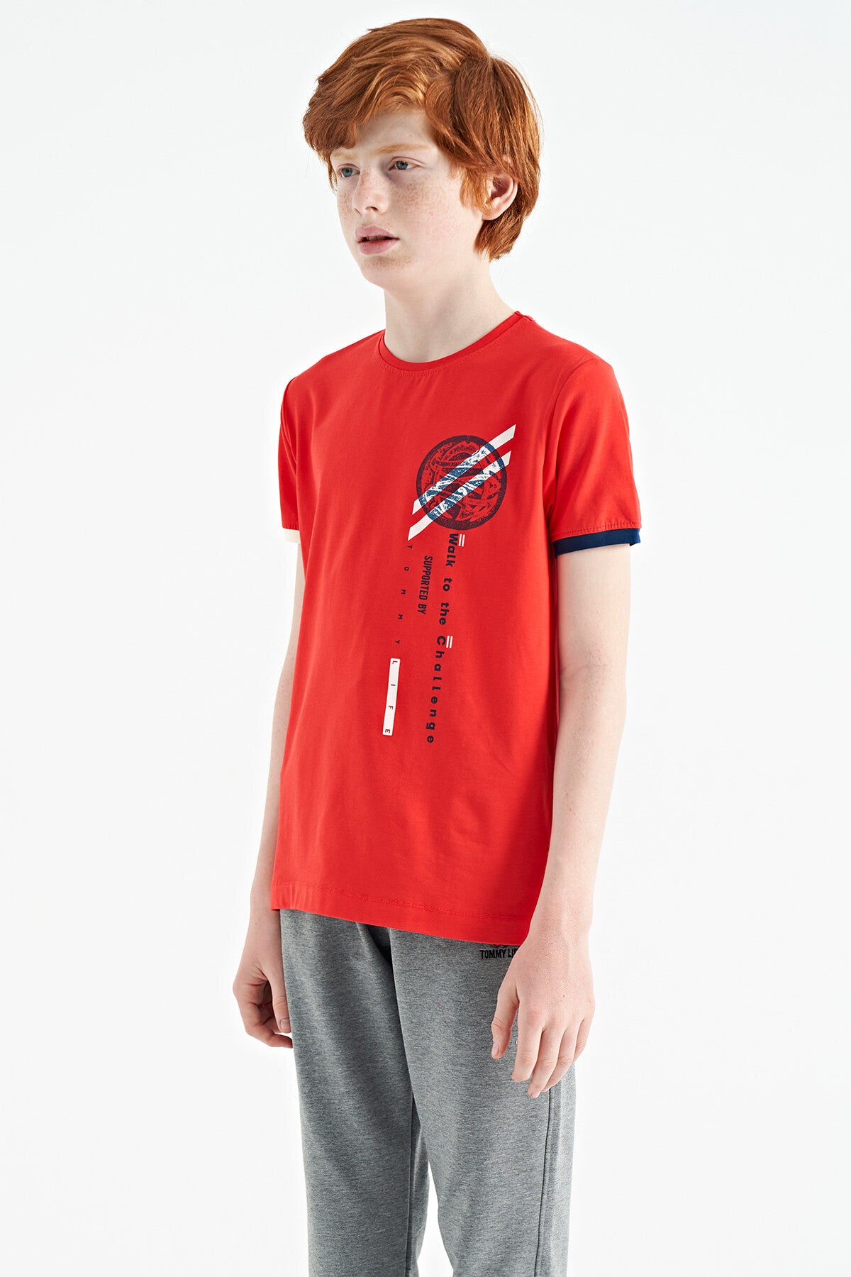 Fiesta Print Detailed O Collar Standard Fit Boys' T-Shirt - 11131