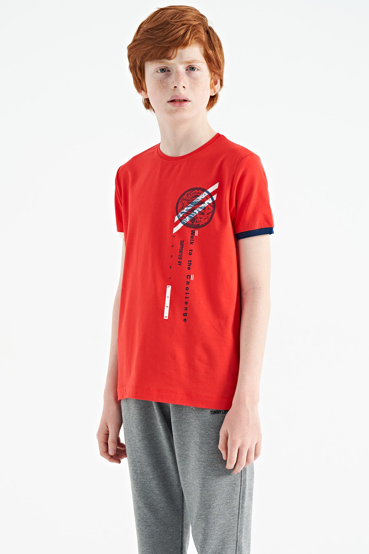 Fiesta Print Detailed O Collar Standard Fit Boys' T-Shirt - 11131