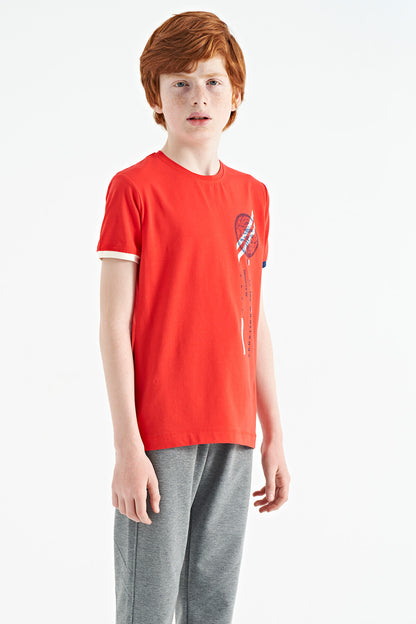 Fiesta Print Detailed O Collar Standard Fit Boys' T-Shirt - 11131