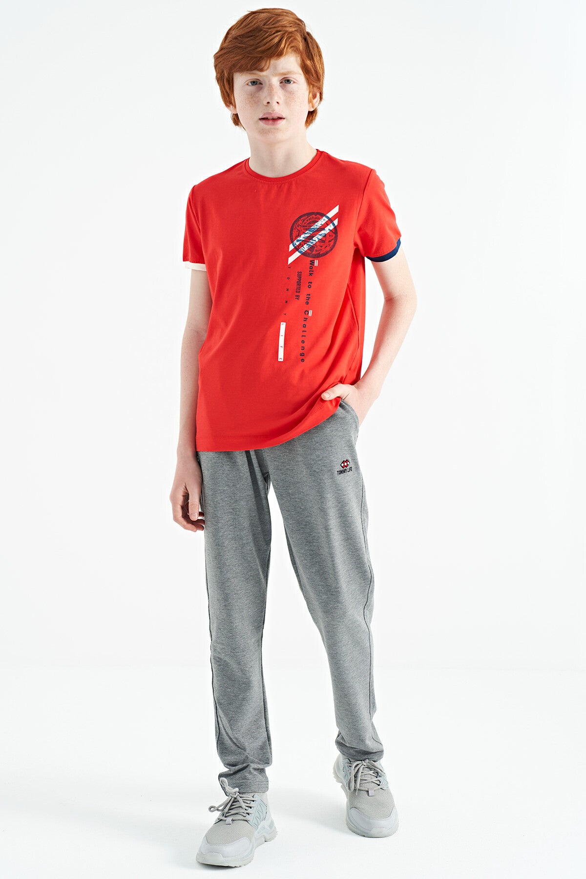 Fiesta Print Detailed O Collar Standard Fit Boys' T-Shirt - 11131